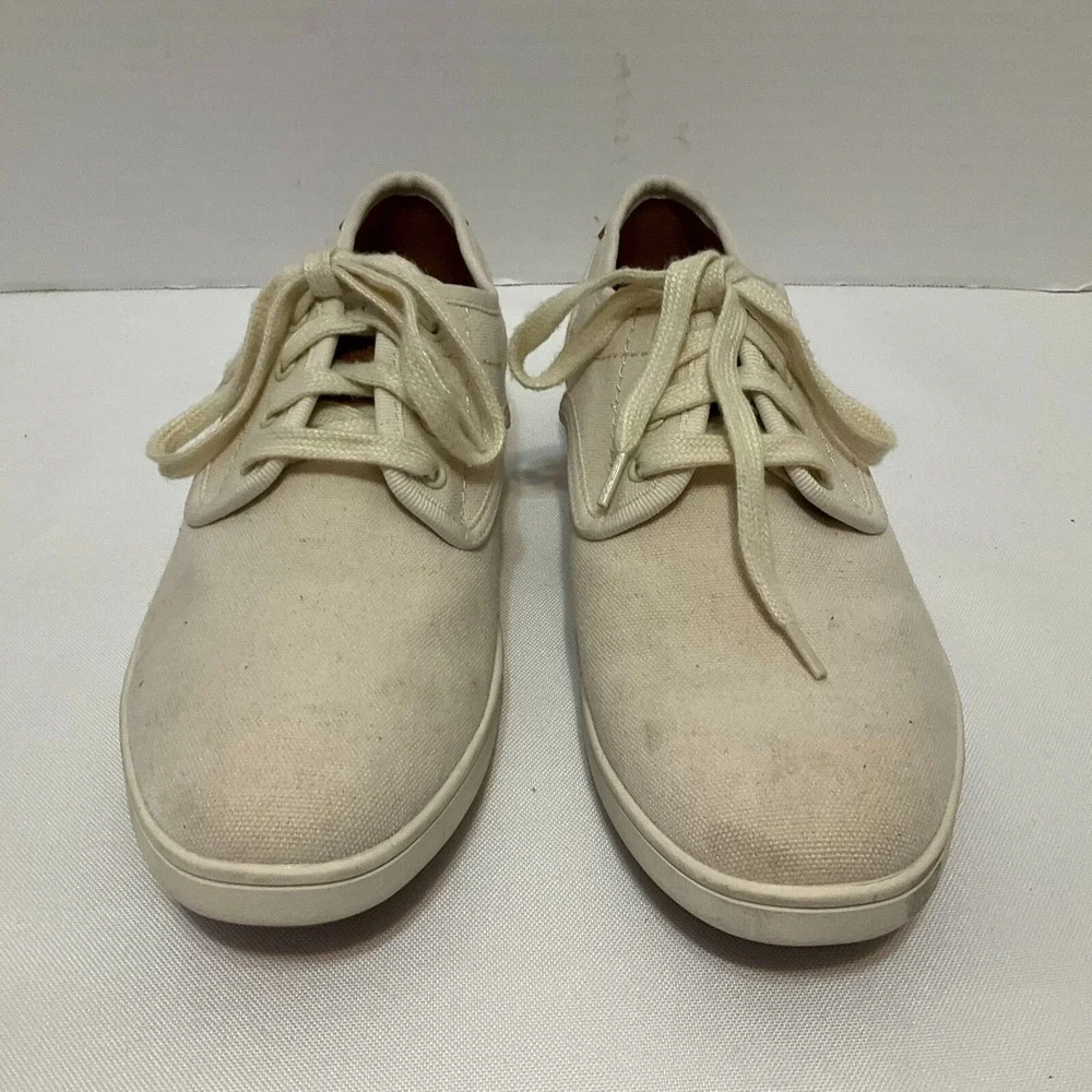 Steve Madden Fenta Men's Cream Lace Up Low‎ Top Fabric Upper Sneakers Size 7M